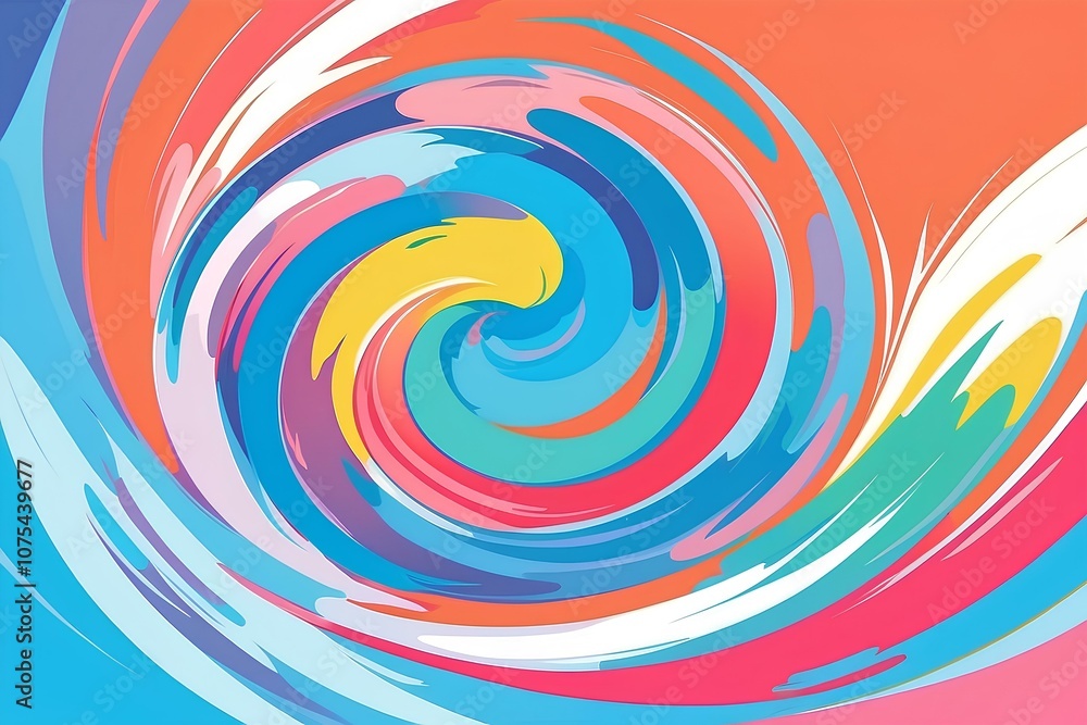 A colorful swirl design in vibrant spiral motion, combining shades of blue, red, and yellow. This pattern exudes energy and movement, making it perfect for backgrounds in creative projects, advertisem A colorful swirl design in vibrant spiral motion, combining shades of blue, red, and yellow. This pattern exudes energy and movement, making it perfect for backgrounds in creative projects, advertisem