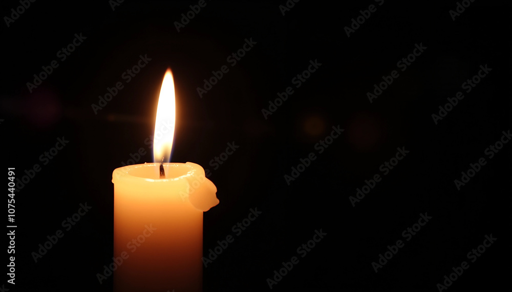 A solitary candle flickers in darkness, symbolizing hope and unity on World Peace Day celebration A solitary candle flickers in darkness, symbolizing hope and unity on World Peace Day celebration