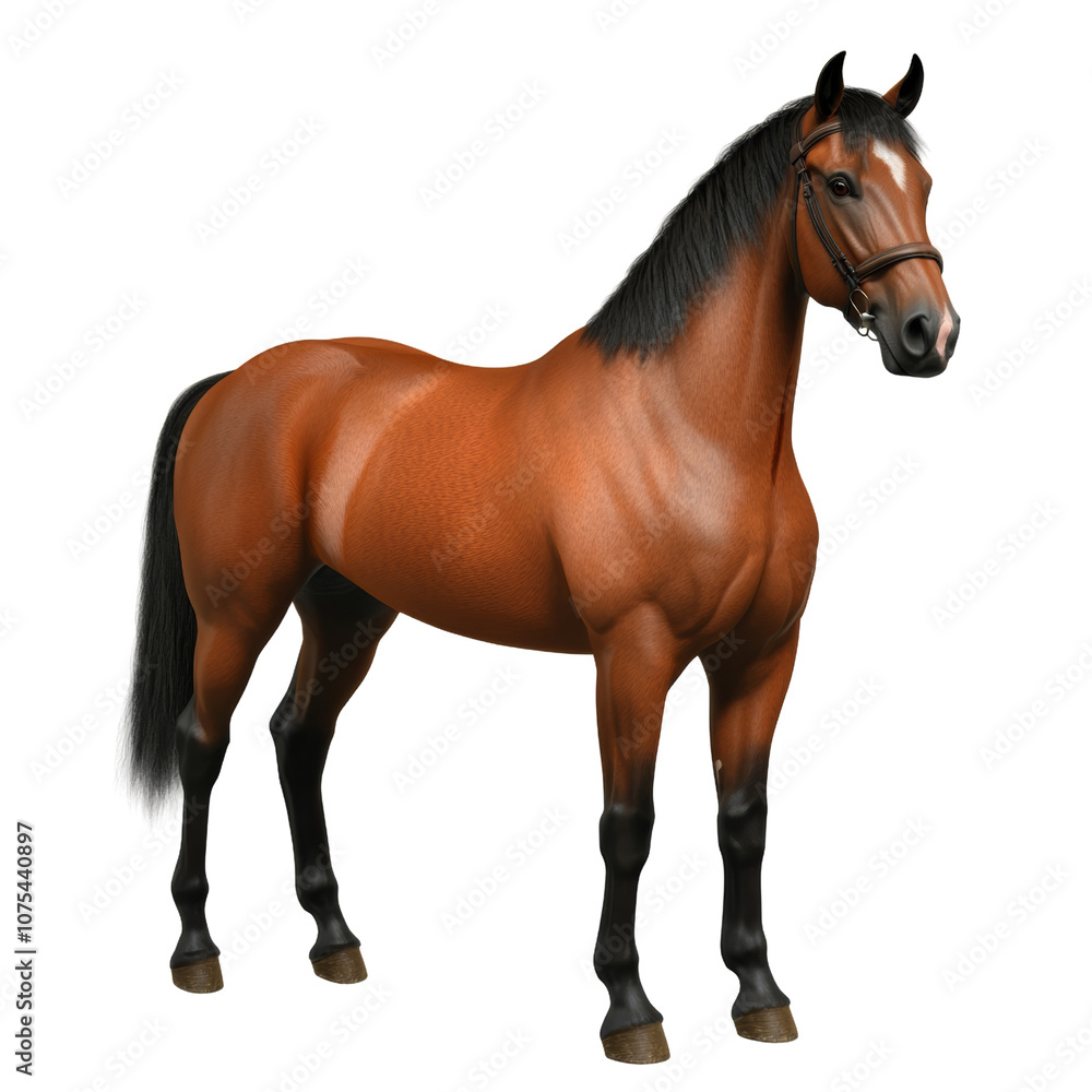 Naklejka premium A Striking Brown Horse isolated on a transparent background
