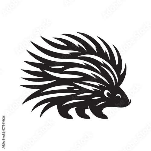 High-Quality Porcupinefish Silhouette Vector | Aquatic Wildlife Clipart photo