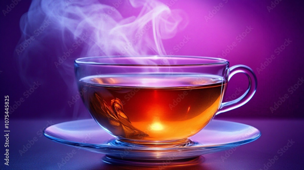 A cup of tea with steam rising A cup of tea with steam rising