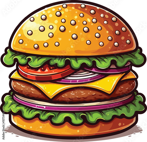 Burger hamburger cheeseburger vector