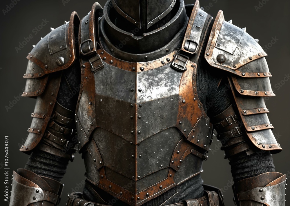Naklejka premium Weathered Post-Apocalyptic Metal Armor