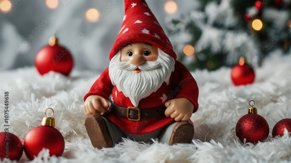 Charming Christmas Gnome in Snow Charming Christmas Gnome in Snow