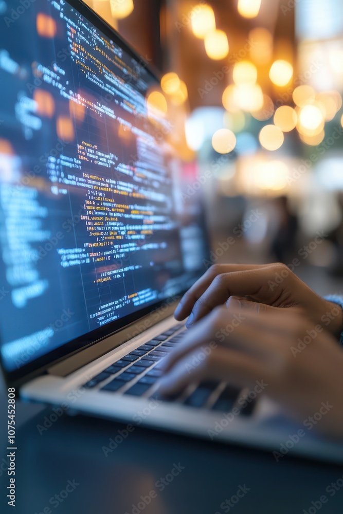 a person typing on a laptop computer a person typing on a laptop computer