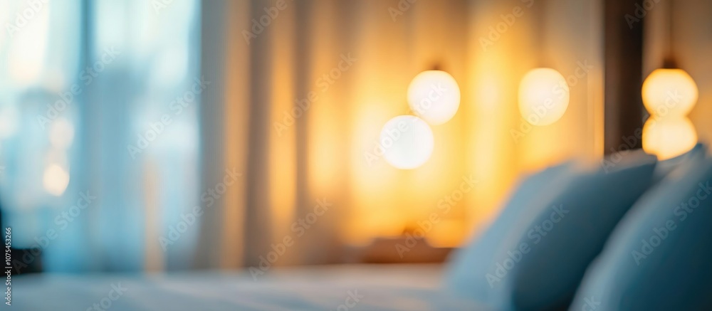 Calming abstract blur of a stylish bedroom interior perfect for background use Calming abstract blur of a stylish bedroom interior perfect for background use