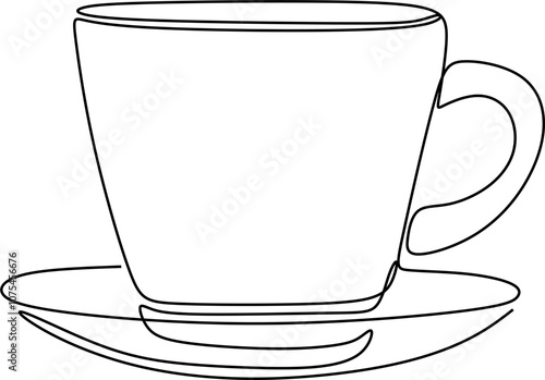 Continuous line drawing of a cup.