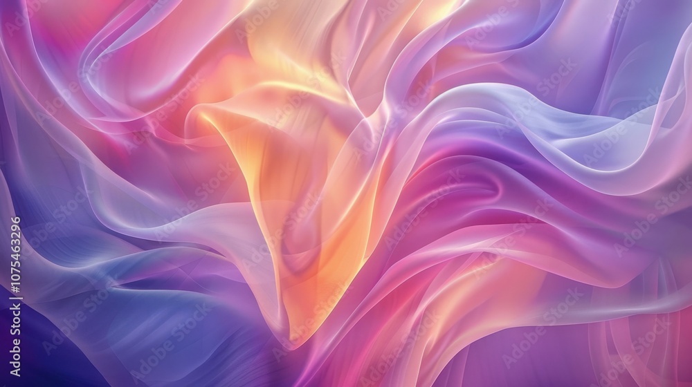 Dreamy Pastel Drape: Abstract image of flowing pastel fabrics in purple, pink, and orange hues, creating a dreamy and ethereal visual. Perfect for design projects needing a soft, romantic feel. Dreamy Pastel Drape: Abstract image of flowing pastel fabrics in purple, pink, and orange hues, creating a dreamy and ethereal visual. Perfect for design projects needing a soft, romantic feel.