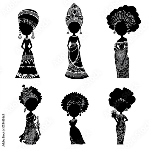 African Kids Silhouette, Il...