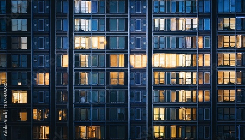 Nightscape in the Sky: Illuminated Windows and City Lights