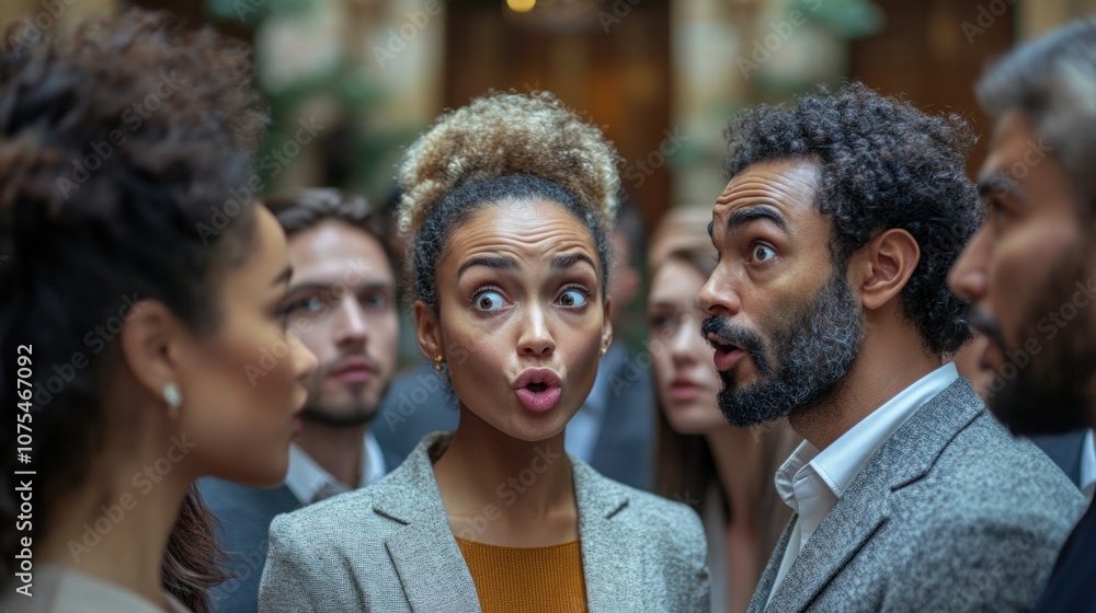 Coworkers gossiping in the office, showing the impact of workplace politics and how it affects relationships among team members Coworkers gossiping in the office, showing the impact of workplace politics and how it affects relationships among team members