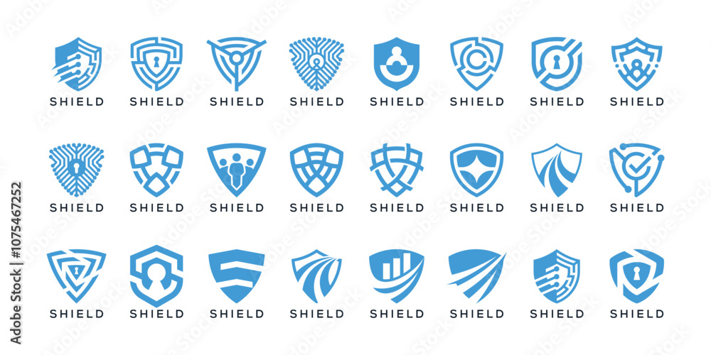 set of collection shield secure guard logo design inspiration set of collection shield secure guard logo design inspiration