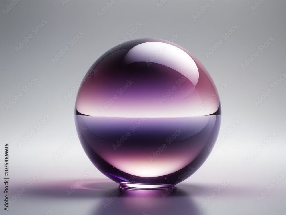 3D glass orb with a smooth, gradient effect going from light pink to dark purple, isolated on a white background. 3D glass orb with a smooth, gradient effect going from light pink to dark purple, isolated on a white background.