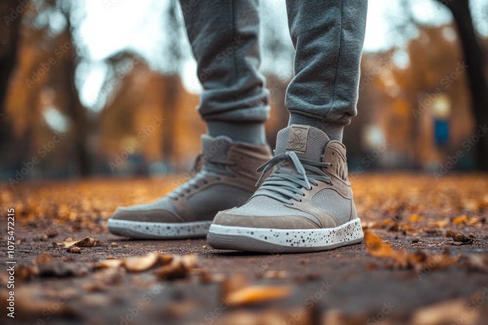 Stylish sneakers on a casual autumn day. The blend of comfort and coolness is unmistakable. Perfect for outdoor adventures or relaxed strolls. Generative AI Stylish sneakers on a casual autumn day. The blend of comfort and coolness is unmistakable. Perfect for outdoor adventures or relaxed strolls. Generative AI