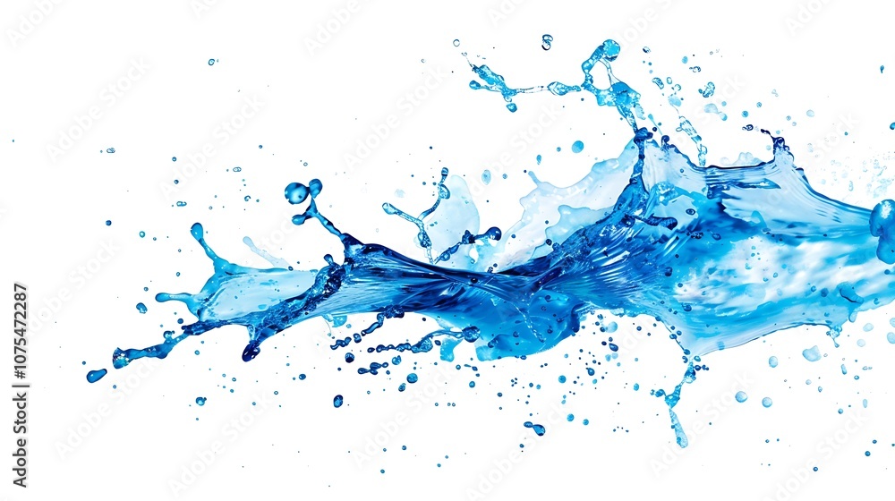 Blue water splash isolated on white background Blue water splash isolated on white background
