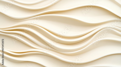 Beige Cream Texture with Smooth Swirling Pattern. Skincare and Cosmetic Product Background for Design and Print