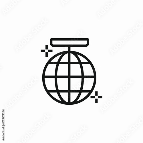 disco ball icon sign vector