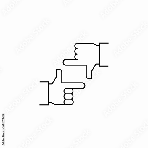 fingers make frame icon sign vector