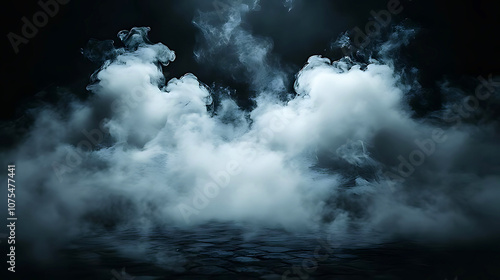 vector illustration clouds of smoke rising from a dark