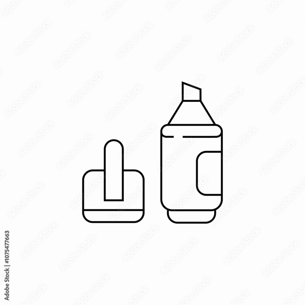 highlighter cap icon sign vector highlighter cap icon sign vector