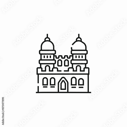 mosque temple icon sign vector