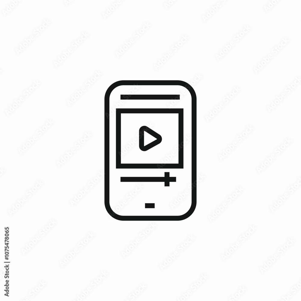 phone video player icon sign vector phone video player icon sign vector