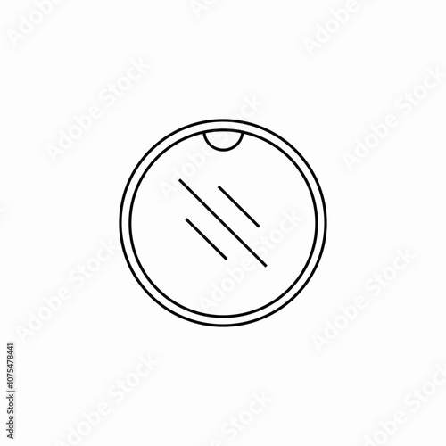 round mirror icon sign vector