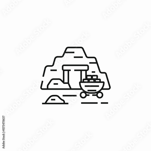 stone mine icon sign vector