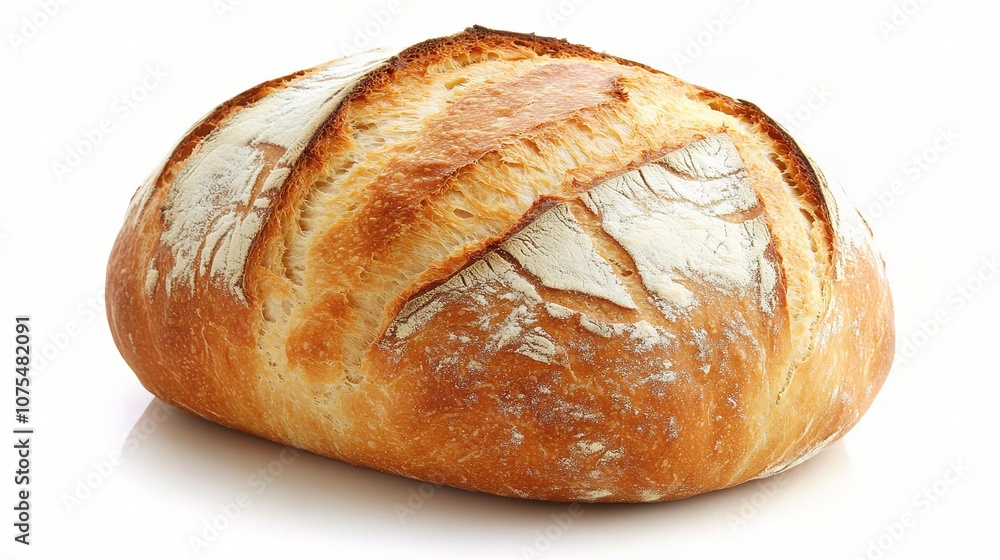 Fresh Loaf of Artisan Bread Isolated on a White Background Perfect for Culinary, Baking, and Food Photography Projects with High-Quality Detail Fresh Loaf of Artisan Bread Isolated on a White Background Perfect for Culinary, Baking, and Food Photography Projects with High-Quality Detail