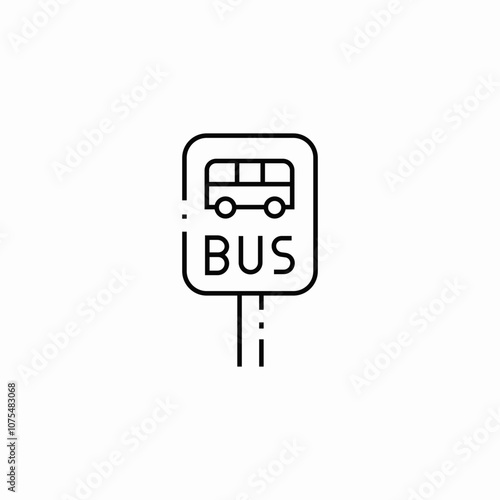 bus stop icon sign vector