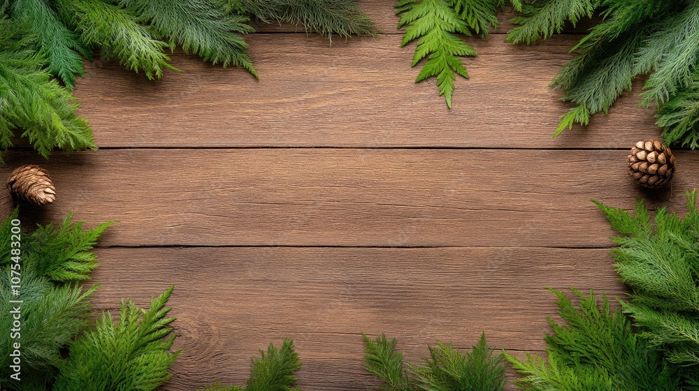 Aerial view of a rustic wooden walkway framed by lush green plants, showcasing natural textures ideal for creative layout designs Aerial view of a rustic wooden walkway framed by lush green plants, showcasing natural textures ideal for creative layout designs