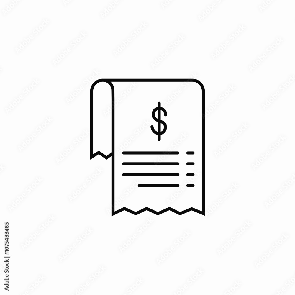 check bill icon sign vector check bill icon sign vector