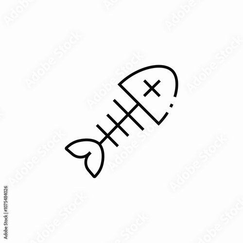 fish bone icon sign vector