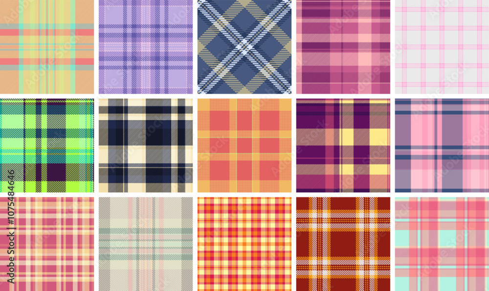 Plaid fabric designs with square checks and horizontal stripes, perfect for rustic fashion, celtic patterns, and classic British textiles. Plaid fabric designs with square checks and horizontal stripes, perfect for rustic fashion, celtic patterns, and classic British textiles.