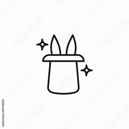 rabbit in hat magic icon sign vector