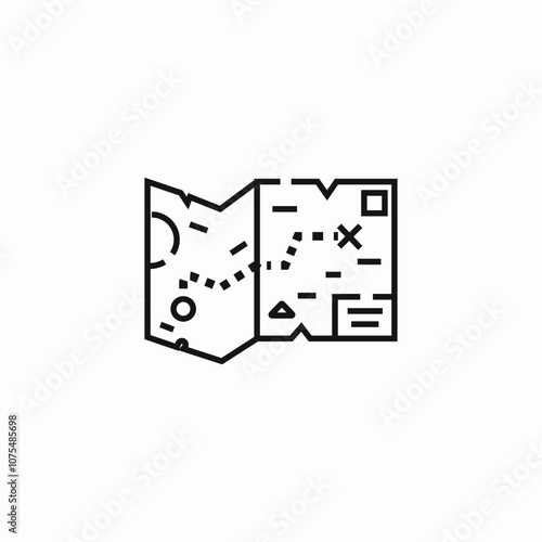 treasure map icon sign vector