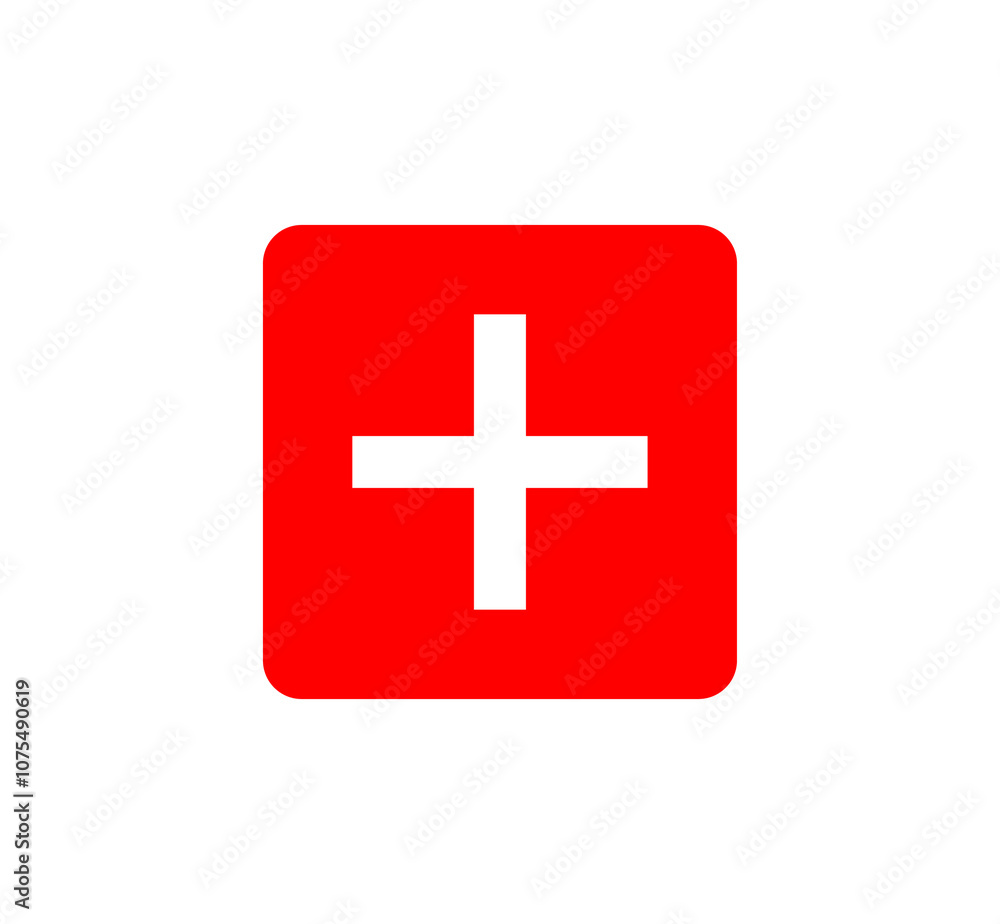 Obraz premium swiss flag button or first aid icon