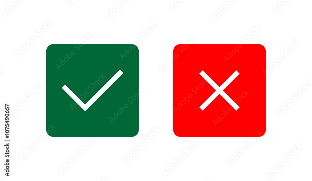 red cross mark and green checkmark red cross mark and green checkmark