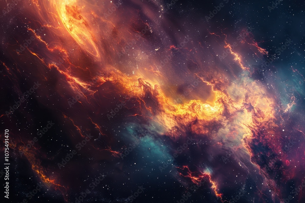 Fiery Nebulae and Glowing Stars in the Cosmos Fiery Nebulae and Glowing Stars in the Cosmos
