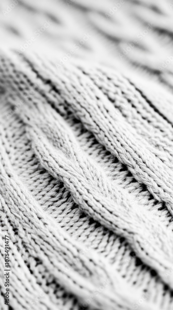 A close-up exploration of an old gray sweater's intricate cable patterns and soft fabric wrinkles, revealing its timeless charm A close-up exploration of an old gray sweater's intricate cable patterns and soft fabric wrinkles, revealing its timeless charm