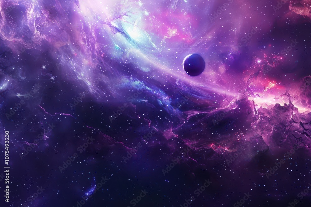 Purple Nebula with Planet Purple Nebula with Planet