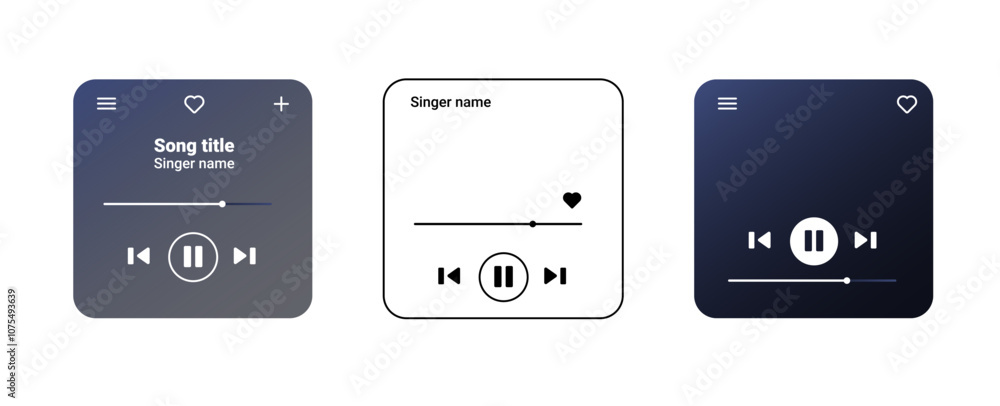 Advanced music player interface with digital playback options, including rewind, stop, and album display. Perfect for enhancing audio experience on mobile. Advanced music player interface with digital playback options, including rewind, stop, and album display. Perfect for enhancing audio experience on mobile.