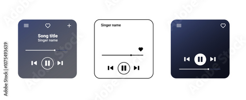 Advanced music player interface with digital playback options, including rewind, stop, and album display. Perfect for enhancing audio experience on mobile.