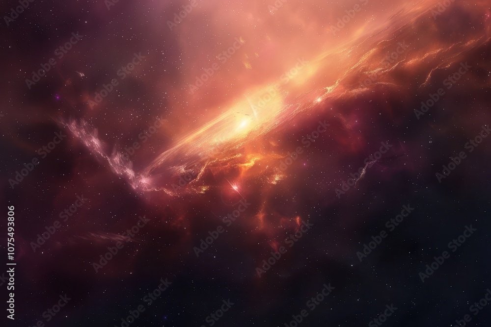Glowing Nebula and Stars in Deep Space Glowing Nebula and Stars in Deep Space