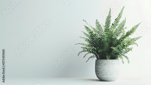 Potted Green Fern Plant Isolated on White Background for Home Decor, Gardening, and Nature-Themed Designs, Ideal for Promotional and Marketing Use photo