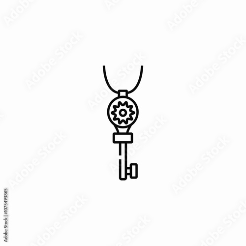 necklace key icon sign vector