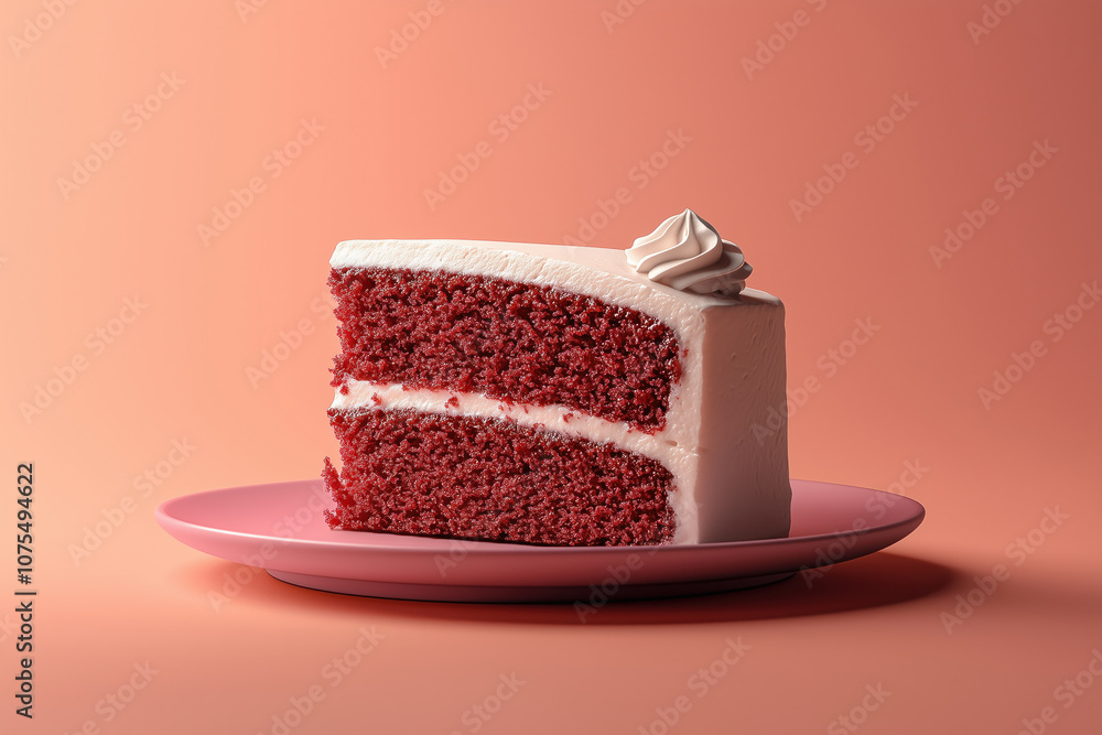Minimalist Background. The vibrant pink hue of the cake contrasts beautifully against the minimalist backdrop