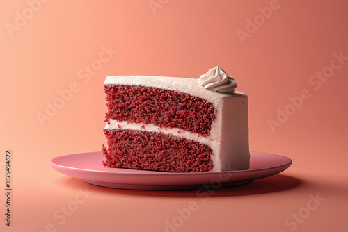 Obraz na płótnie Minimalist Background. The vibrant pink hue of the cake contrasts beautifully against the minimalist backdrop w salonie