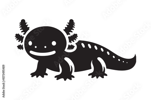 Axolotl Silhouette Vector Illustration | Unique Animal Clipart Design