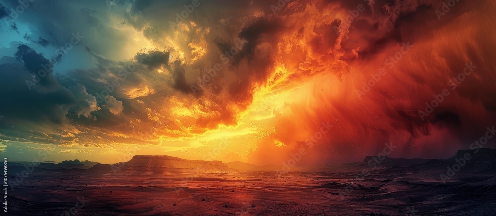Scenic Sky And Mountain During A Storm In Sunset Scenic Sky And Mountain During A Storm In Sunset